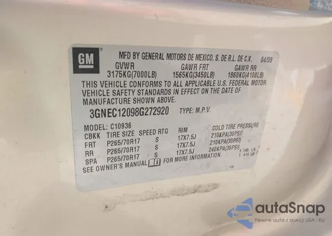 2008 Chevrolet Avalanche 1500 Ls из США, поврежденный, VIN 3GNEC12098G272920